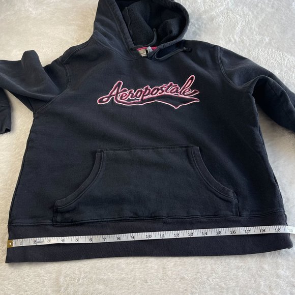 Aeropostale Y2K VTG Embroidered Oversized‎ Hoodie Womens Size S Black Spellout - Picture 10 of 14